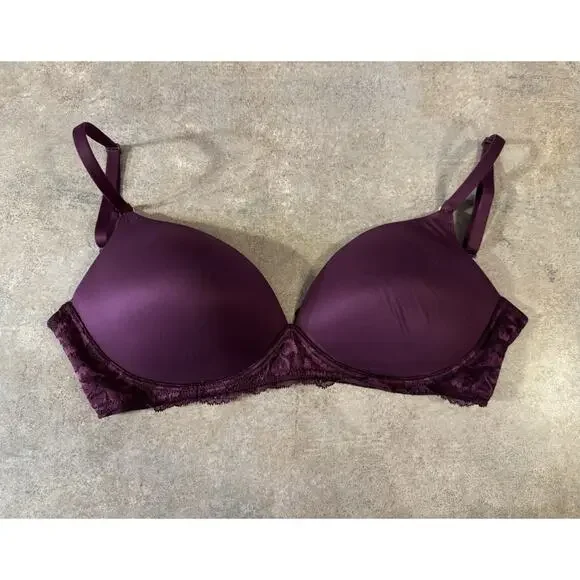 Victoria's Secret Body by Victoria wireless nursing bra deep purple,Size 36DDD - Picture 3 of 8